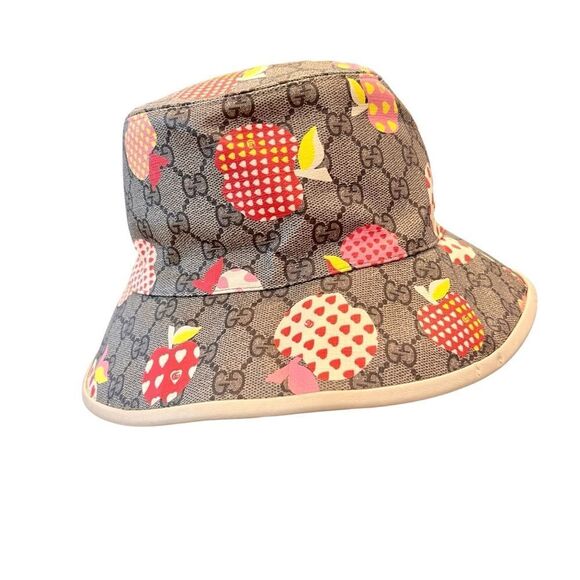 Gucci Bucket Hat with Monogram and Apple Design - Picture 2 of 8